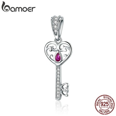 Phụ Kiện Bamoer Bằng Bạc 925 Làm Trang Sức Hình Trái Tim Thời Trang