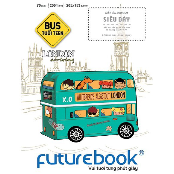Tập Sinh Viên Kẻ Ngang Futurebook Teen Bus - 200 Trang (17.5 x 25.5 cm) [Vở Sinh Viên Giá Tốt]