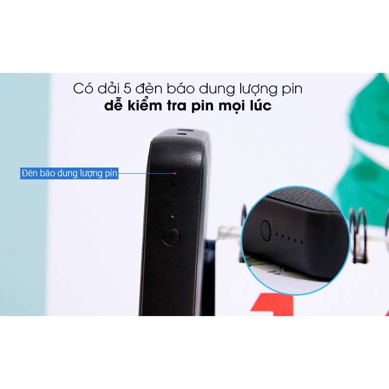 Pin sạc dự phòng Polymer 10.000mAh không dây Type C PD QC3.0 Xmobile PowerLite P106WD Đên