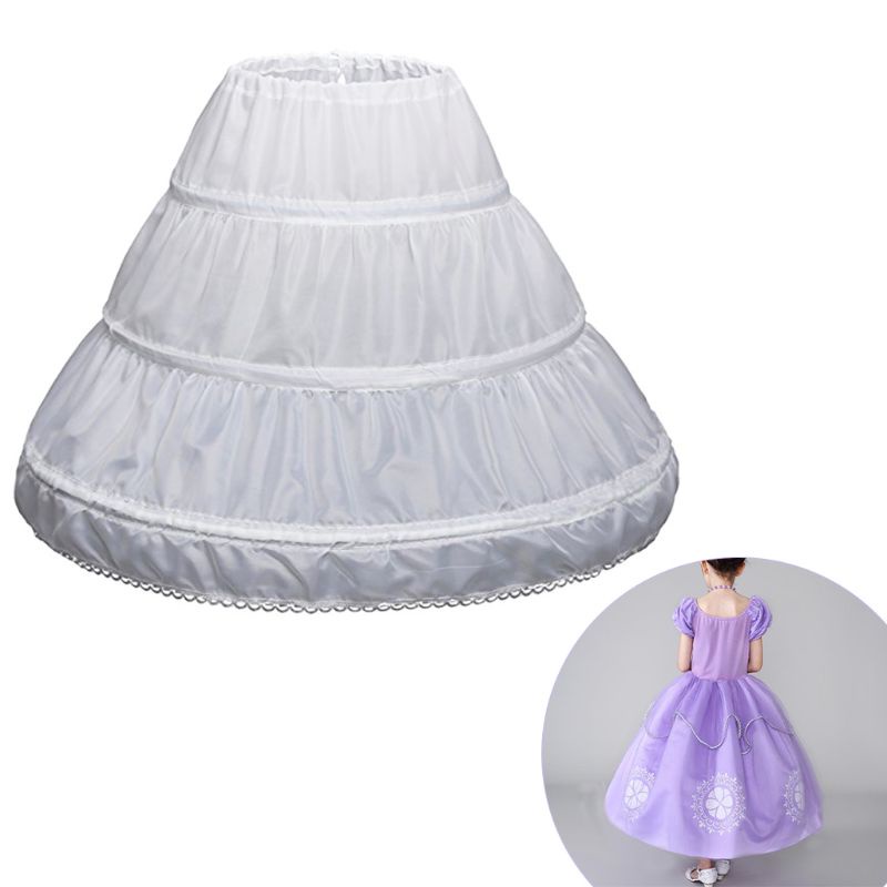 Áo Khoác Petticoat Chữ A 3 Vòng Phối Ren Màu Trắng Cho Bé