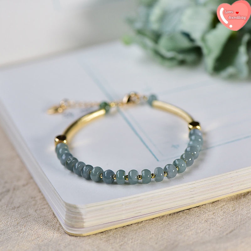 Vòng Tay Ngọc Bích Tự Nhiên 14k