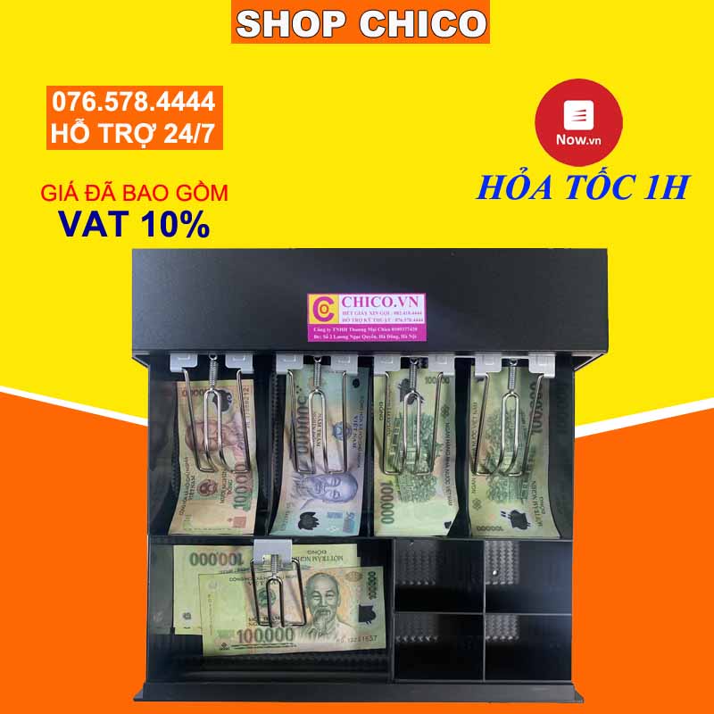 [SALE5%] Két đựng tiền thu ngân Chico RC335 Siêu bền siêu rẻ 5 ngăn tiền giấy két đựng tiền chính hãng bảo hành 12 tháng