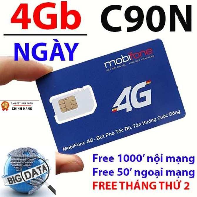 FREESHIP - SIM 4GB/NGÀY - SIM KC90 thay C90N - A89 MOBIFONE [4GB/NGÀY, MIỄN PHÍ 2 THÁNG] - BẢO HÀNH TRỌN ĐỜI