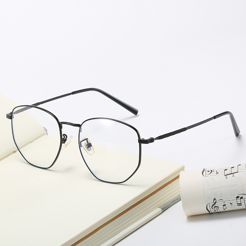 Mắt Kính Gọng Lớn Bằng Kim Loại Chống Ánh Sáng Xanh Phong Cách Hàn Quốc Thời Trang Cho Nữ