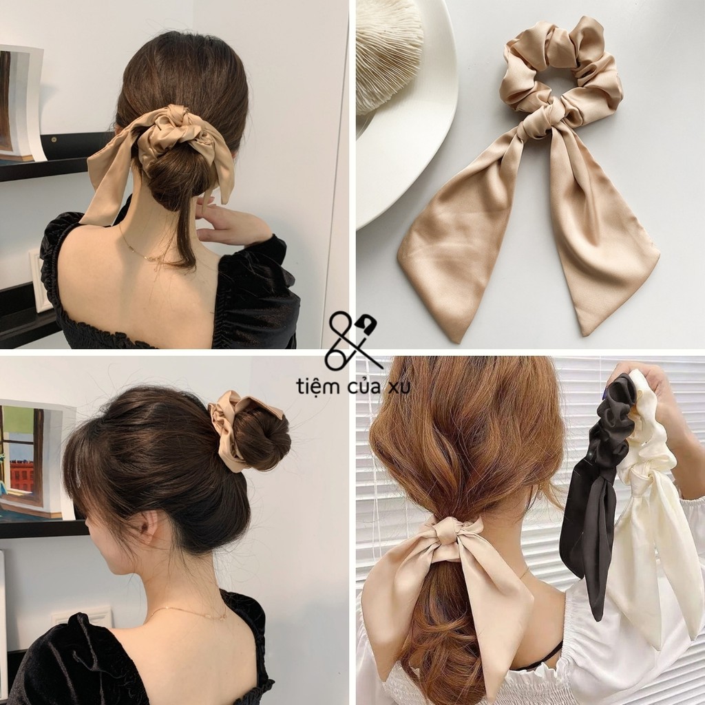 Dây buộc tóc nơ lụa, vòng buộc tóc phong cách Hàn Quốc - tiemcuaxu