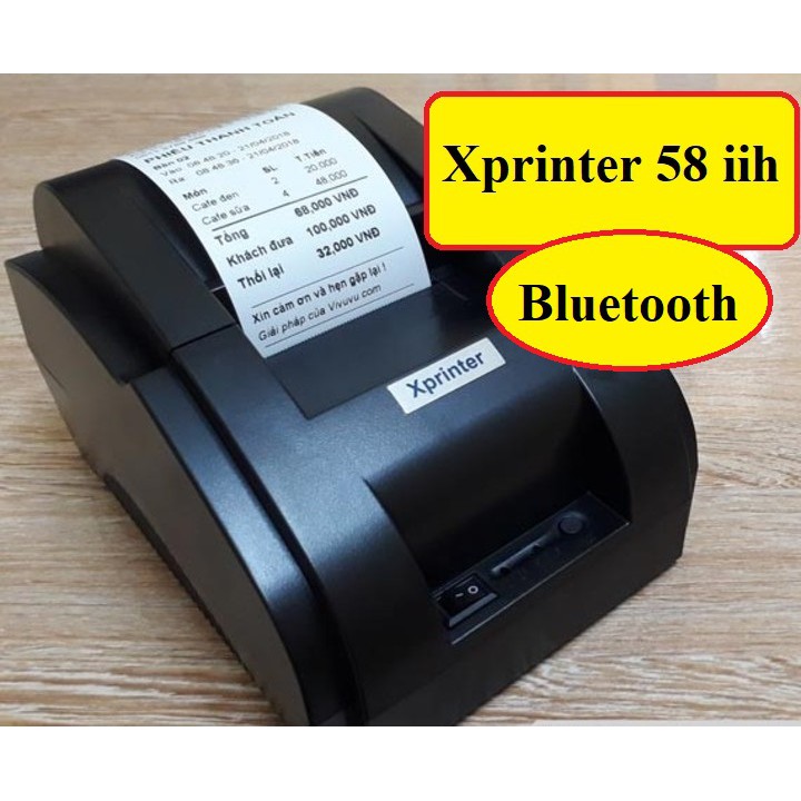 Máy in hóa đơn Xprinter K58 Bluetooth khổ 58mm Xprinter + Tặng giấy in