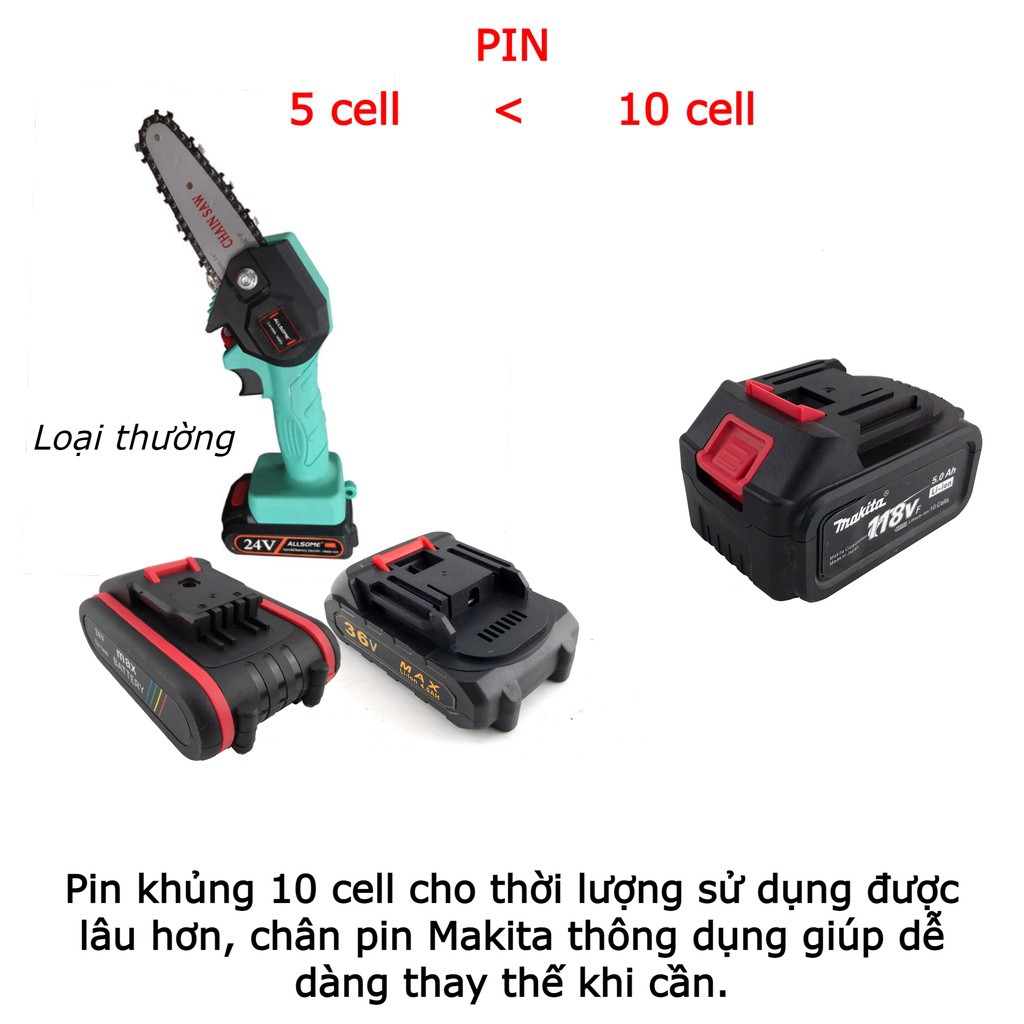 PIN MÁY CÁC DÒNG MÁY CẦM TAY CƯA, BƠM, CẮT TỈA