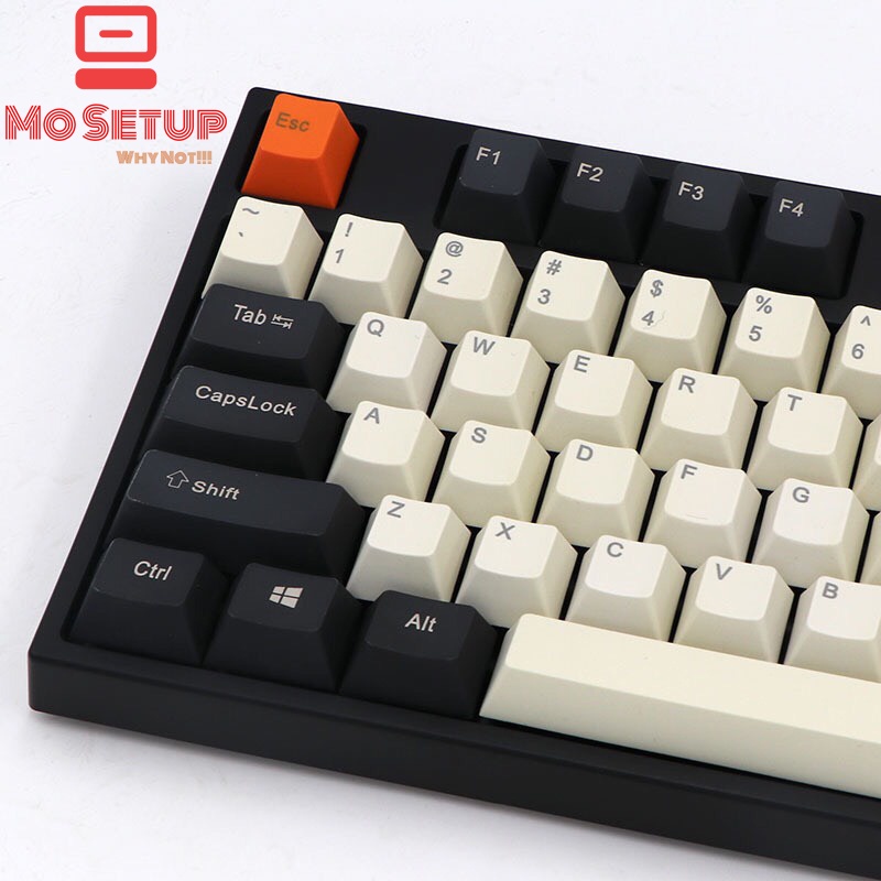 Keycap PBT Retro Carbon - Profile OEM -các Layout 61,87/TKL,104,108,Fullsize-Bàn Phím cơ Keychron,Akko,E-Dra,RK