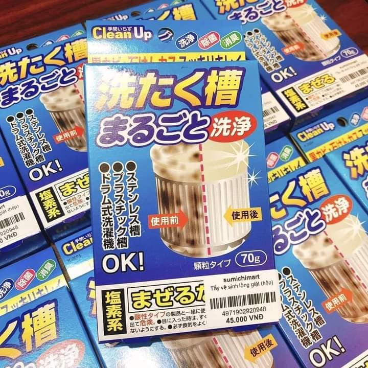 Bột Tẩy Vệ Sinh Lồng Máy Giặt Nội Địa Nhật 70G Siêu Sạch Hiệu Quả Tức Thì Sạch Mọi Vết Cặn