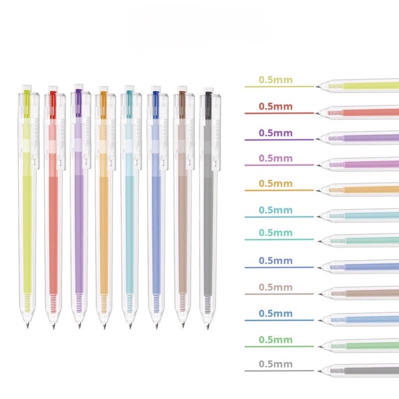 Bút bi mực nước Gel 0.5mm Deli xinh xắn nhanh khô viết đều trơn tru lâu hết mực chất lượng cao EG118 - Hid
