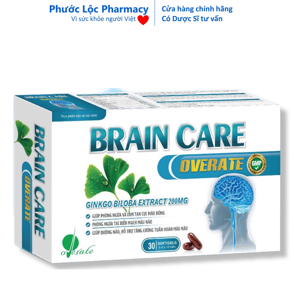 Viên uống bổ não Brain Care Overate. Hoạt huyết dưỡng não.