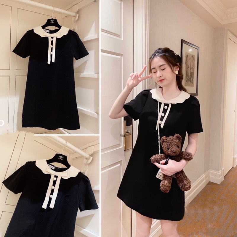 váy xuông cổ bèo