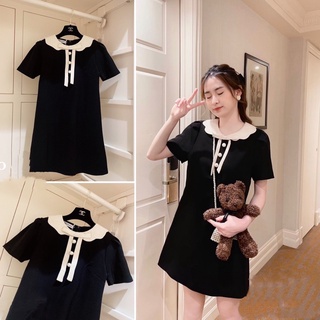 Váy xuông cổ bèo