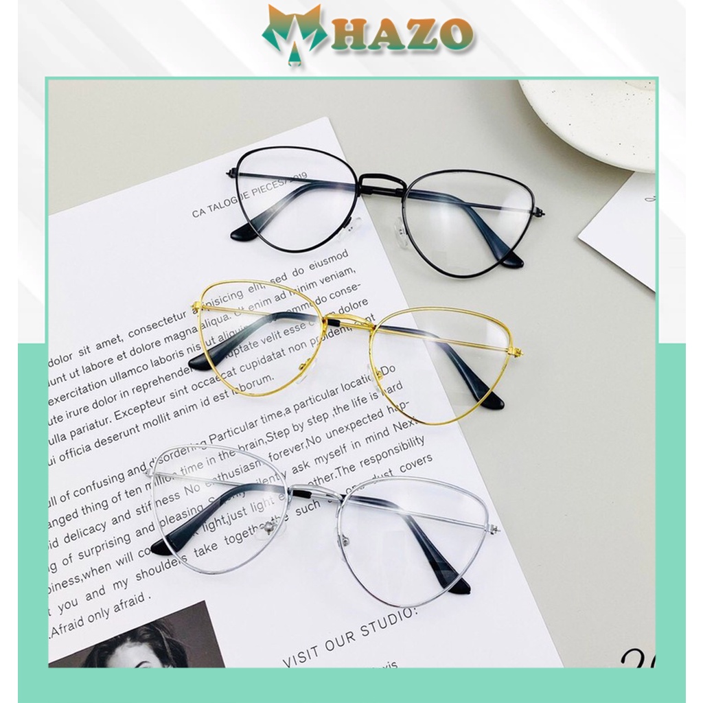 Mắt Kính Gọng Cận Form Mắt Mèo Xếch 202 Trend Thời Trang Cực Hot - Hazo