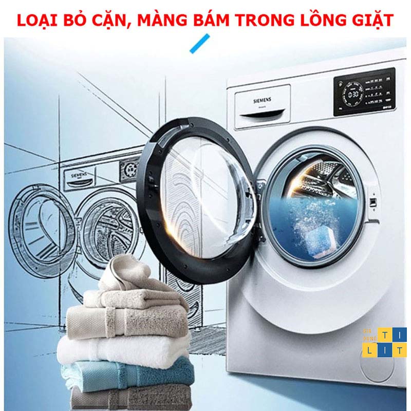 2 Viên tẩy, viên tẩy lồng giặt, vệ sinh lồng giặt, loại bỏ cặn, màng bám trong lồng giặt [SL 2 VIÊN TẨY]