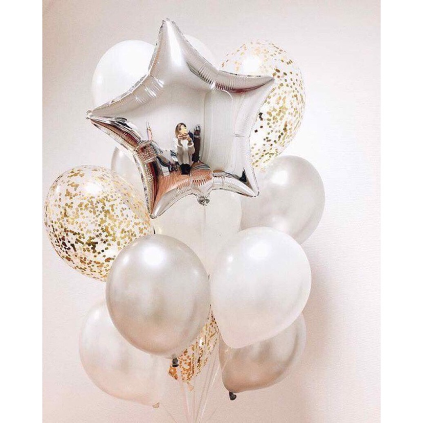 Bộ bóng bay màu Bạc hla03
