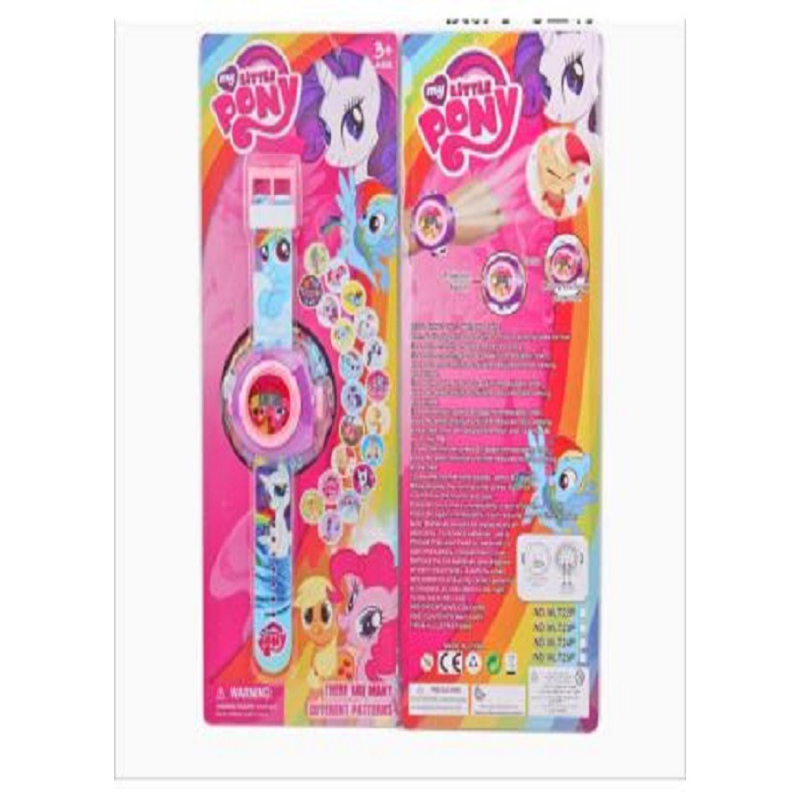 Đồng hồ điện tử chiếu 20 hình ngựa pony màu hồng cho bé gái | BigBuy360 - bigbuy360.vn