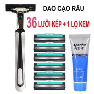 Bộ Dao Cạo Râu 36 Lưỡi + 1 Cán + Tuýt Kem Siêu Tiết Kiệm (Freeship Toàn Quốc)
