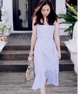 Maxi sọc mút ngực cột lưng (có clip ảnh cận vải)