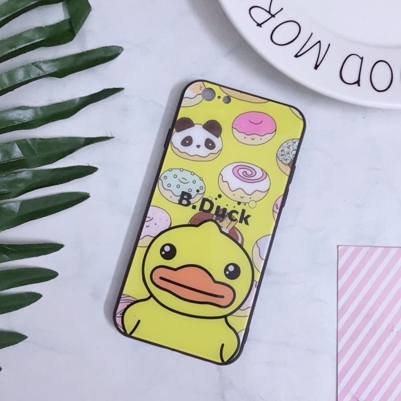 [XẢ KHO]Ốp iPhone 6/6s Kính Viền Nhựa Dẻo Hình Dễ Thương