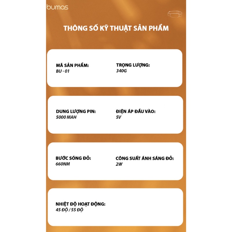 Đai Chườm Nóng BUMAS BU01 Massage Bụng, Hỗ Trợ Giảm Đau Bụng Kinh