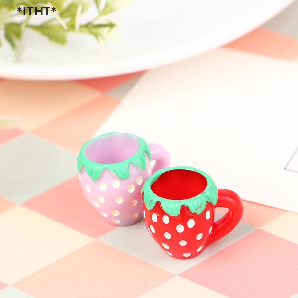 Bộ 2 Ly Nước Mini Bằng Nhựa Resin Tỷ Lệ 1: 12 Dùng Trang Trí Nhà Búp Bê