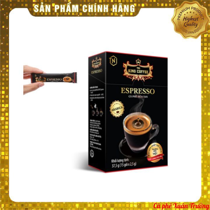 Cà phê đen hòa tan TNI KING COFFEE ESPRESSO HỘP 15 stick