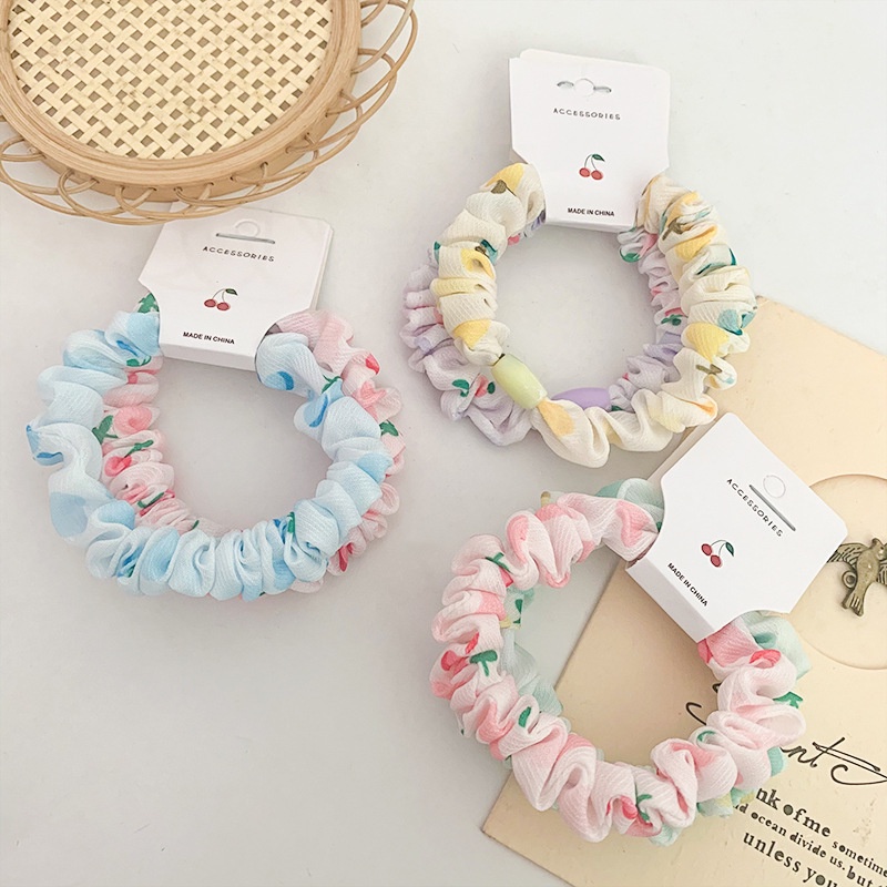 [SET 2] Dây cột tóc vải scrunchies nhỏ hình trái cây siêu dễ thương phiên bản Hàn Quốc DS1
