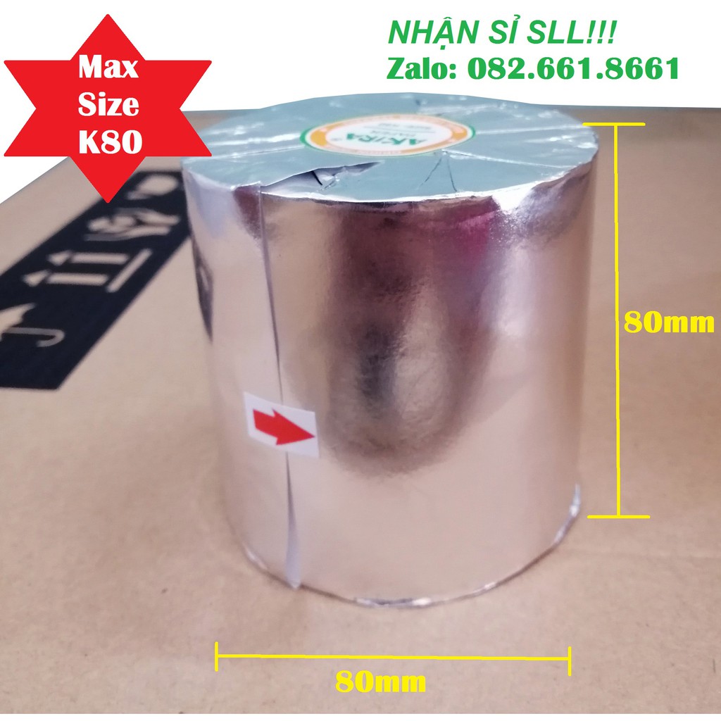 Block 10 cuộn giấy in hóa đơn nhiệt khổ K80 loại cuộn lớn max size  cao cấp