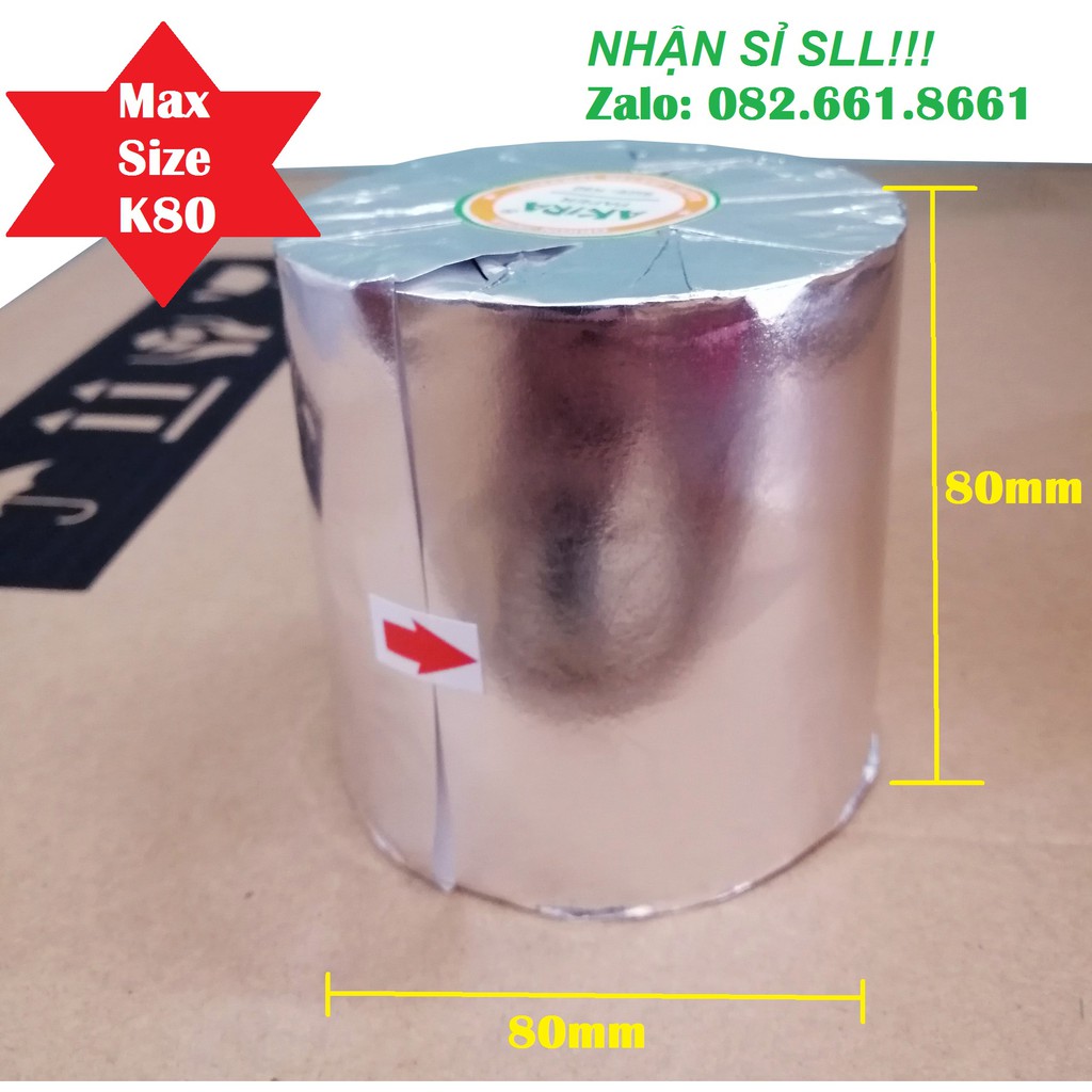 [SIÊU PHẨM] Block 10 cuộn giấy in hóa đơn nhiệt khổ K80 loại cuộn lớn max size (80x80) cao cấp