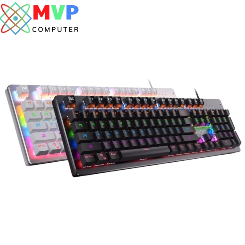Bàn Phím Cơ Gaming Máy Tính Laptop YINDIAO ZK4 Blue Switch LED RGB 10 Chế Độ Ánh Sáng Cao Cấp Có Hai Màu Đen Và Trắng
