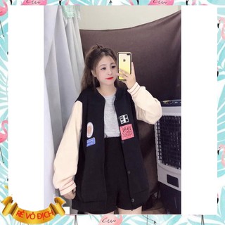 ÁO Khoác Bomber Nỉ Dáng Rộng Siêu Xinh