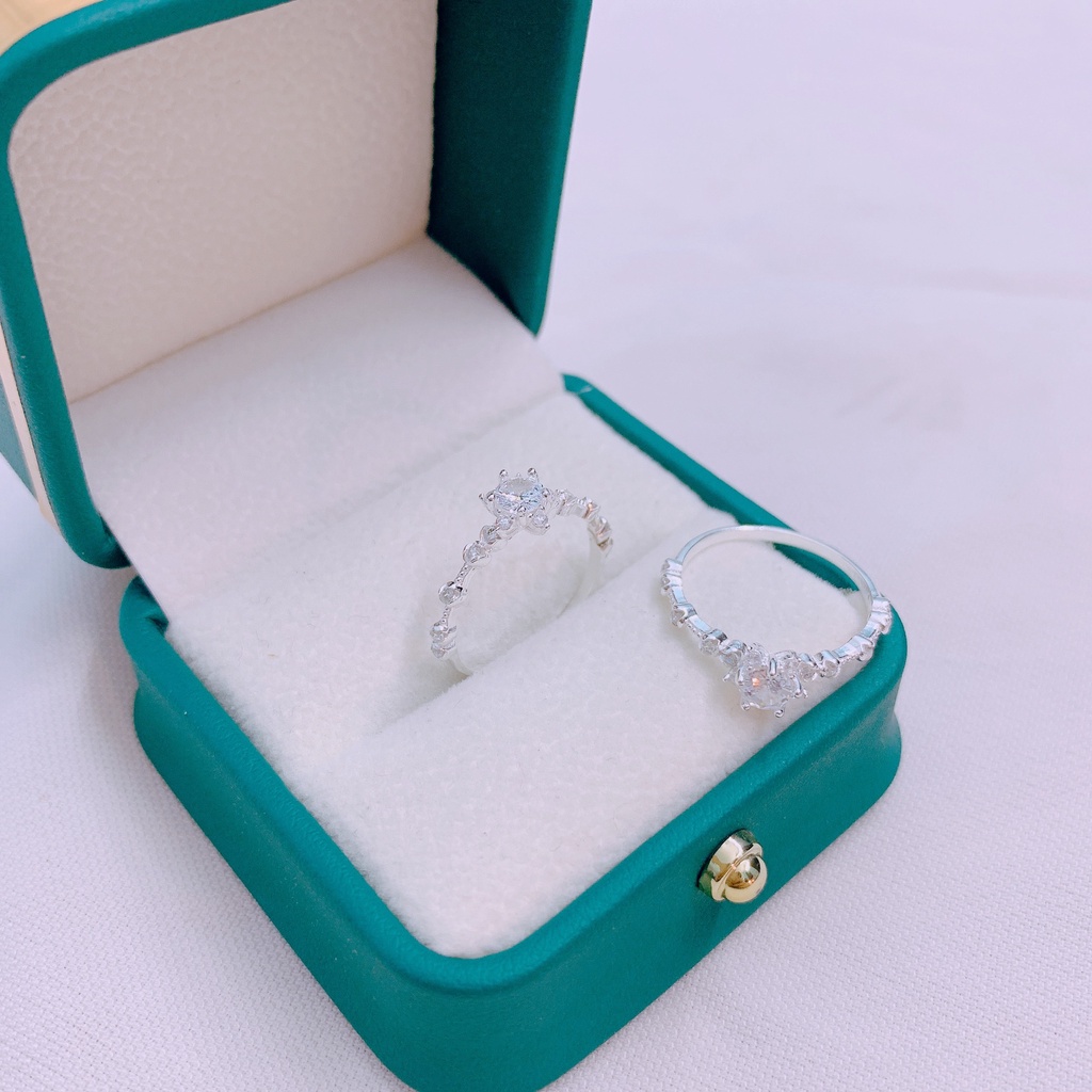 Nhẫn nữ bạc thật đính đá nhỏ xinh xắn, sáng đẹp - Kho sỉ bạc Nhất Linh