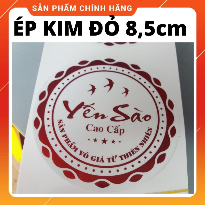 Tem tròn ép kim yến sào dán hộp