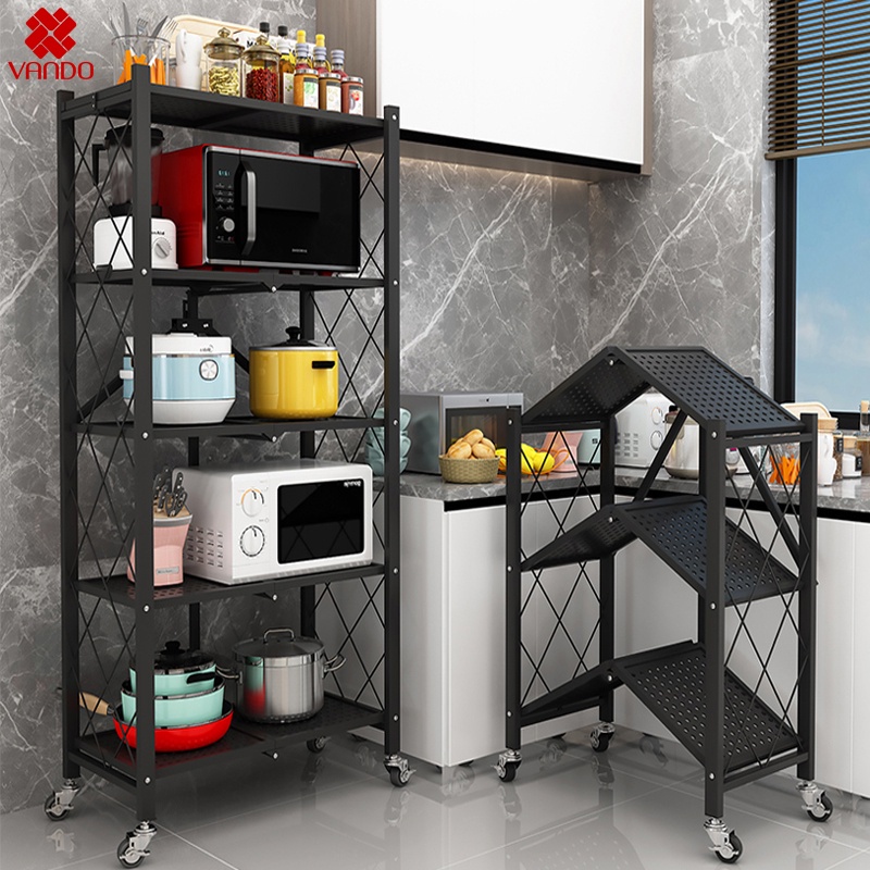 Kệ Để Đồ Đa Năng Kệ Gấp Gọn 3/4/5 tầng cho nhà bếp, phòng ăn, phòng tắm
