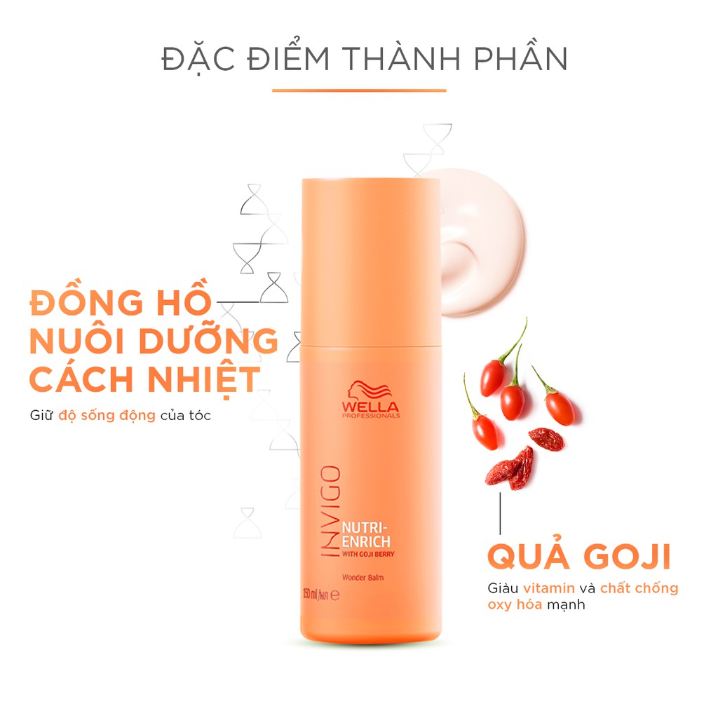 Sữa Dưỡng Wella Invigo Tăng Cường Dưỡng Chất, Phục Hồi Tóc Khô Xơ Nutri Enrich Wonder Balm 150ml