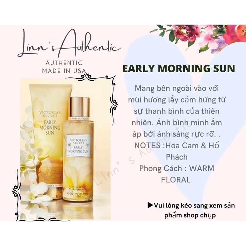 Auth_EARLY MORNING SUN| HORIZON IN BLOOM | BEFORE THE RAIN | BENEATH THE PALMS  - Xịt Thơm Body Mist USA