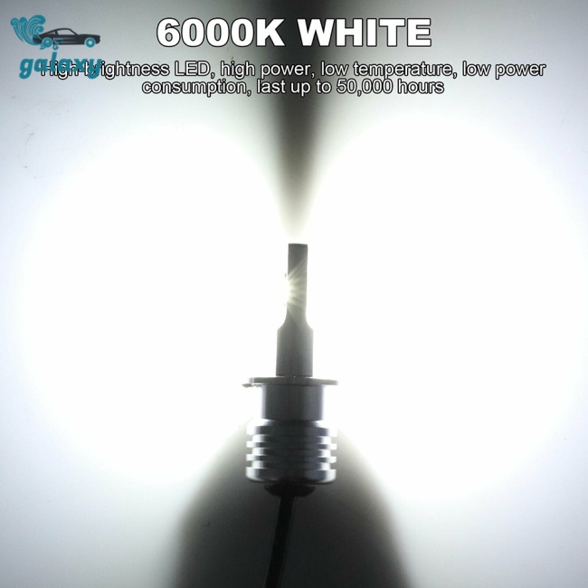 Galaxy Bộ 2 Đèn Pha Led H3 100w 10000lm 6000k Ánh Sáng Trắng Chuyên Dụng Cho Xe Hơi