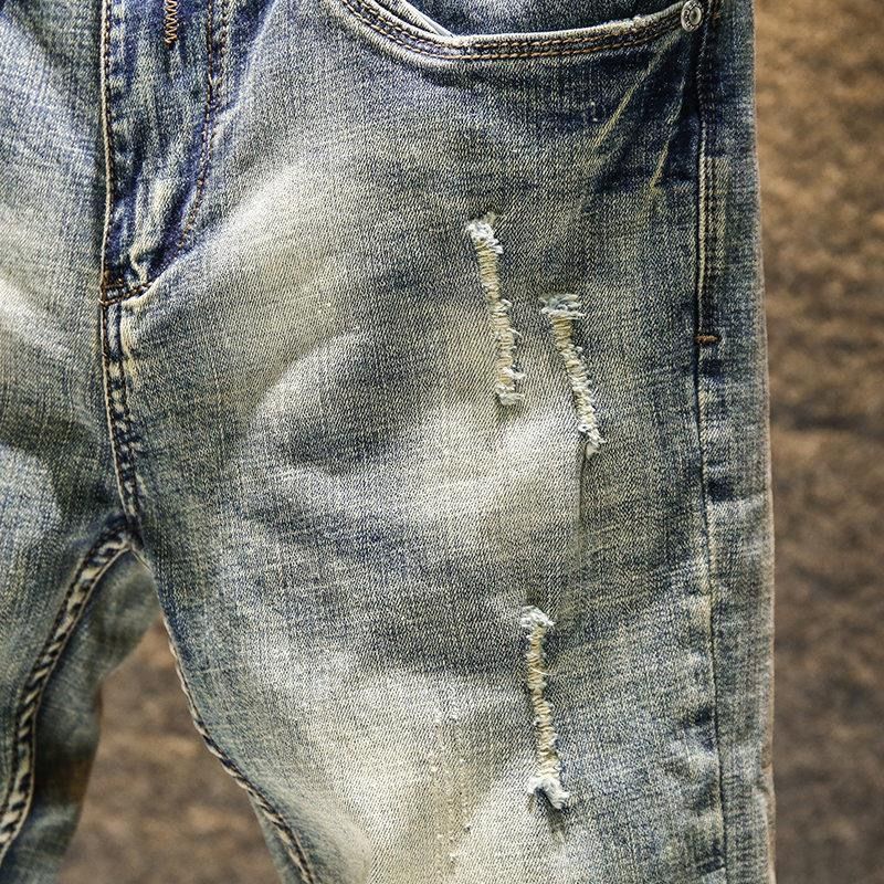 Quần Jeans Nam Kiểu Dáng Retro Thời Trang Phong Cách Âu Mỹ