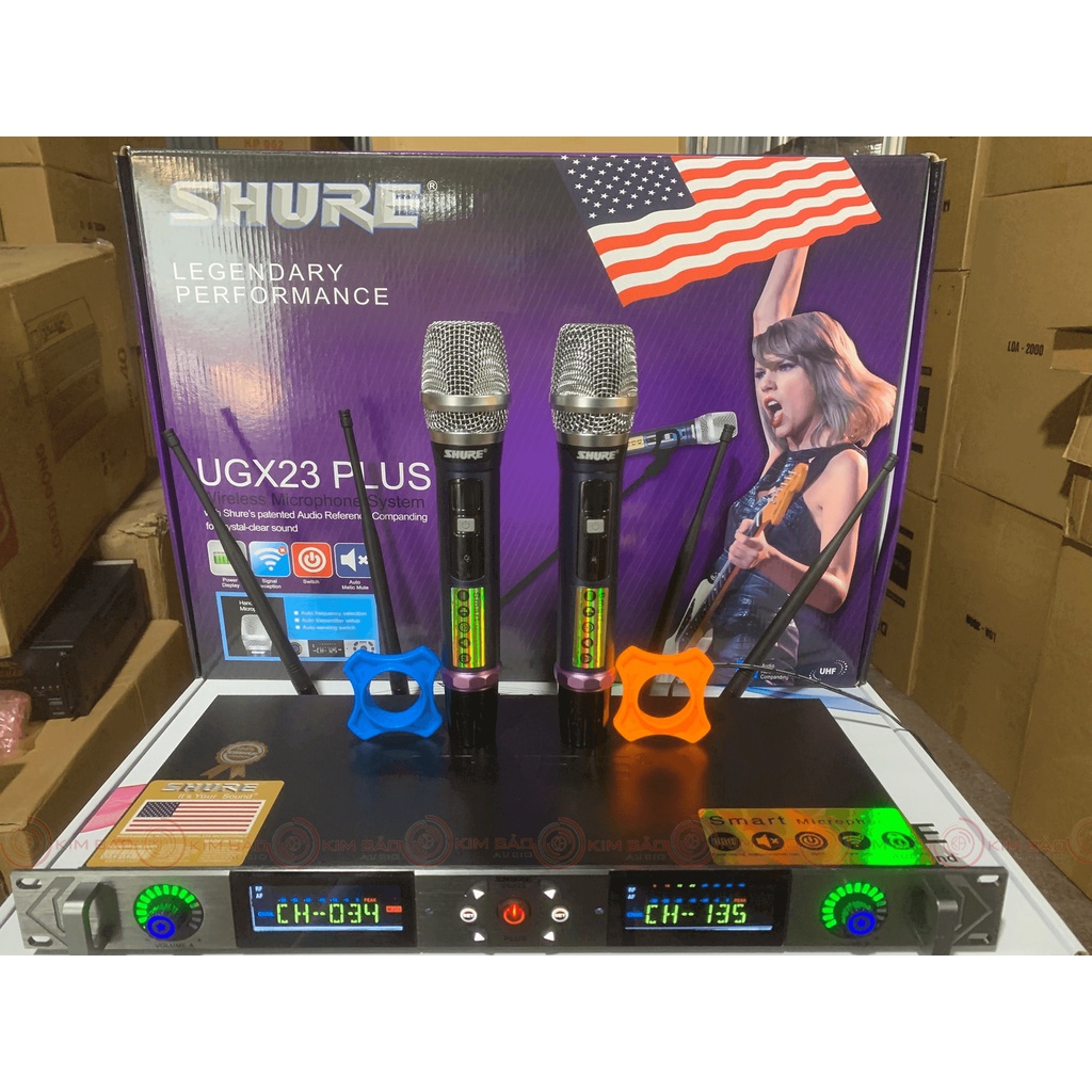 [ SIÊU KHUYẾN MÃI ] Micro Không Dây Cao Cấp Shure UGX23 Plus, Micro Karaoke Chuyên Nghiệp, Mic Hát Gia Đình