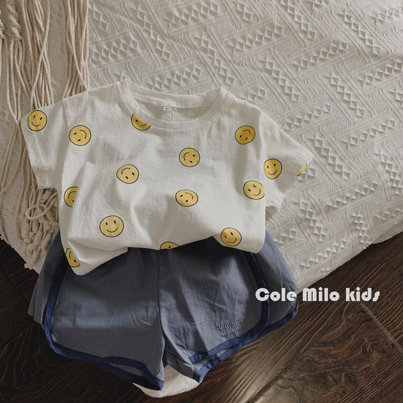 Áo Thun Tay Ngắn Dáng Rộng In Hình Mặt Cười Phong Cách Hàn Quốc Thời Trang Mùa Hè Mới