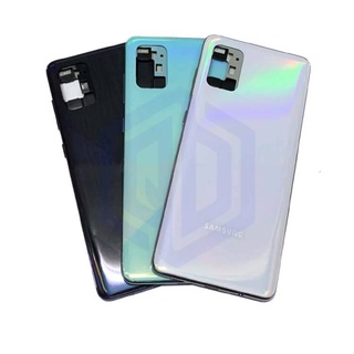 Bộ vỏ + khay sim / kính cam samsung a71 zin