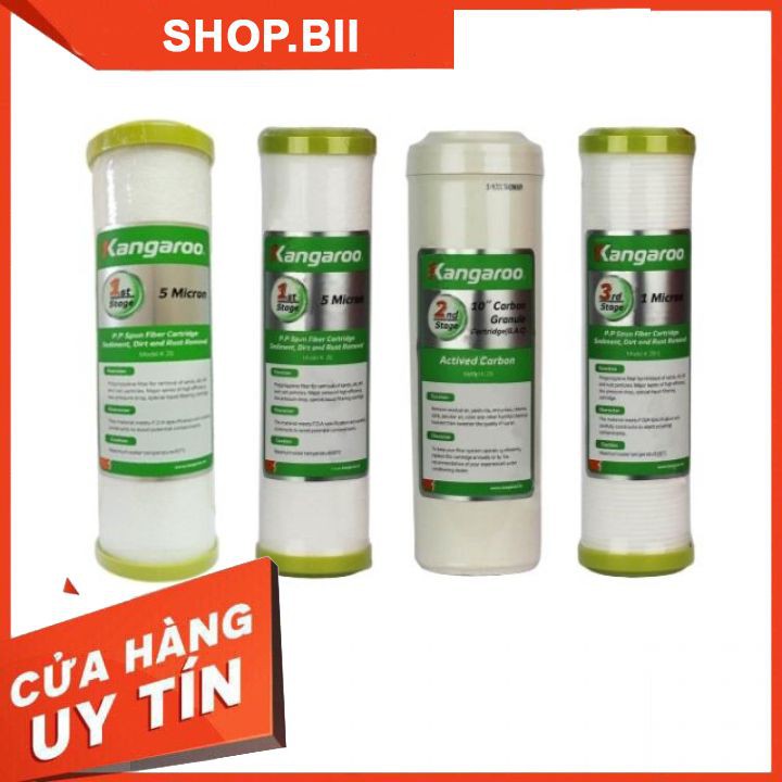 Combo Lõi Lọc Kangaroo 1-2-3 Và Lõi Số 1 Kangaroo Hàng Chính Hãng Giá Rẻ Lắp Đặt Cho Các Loại Máy Lọc RO.