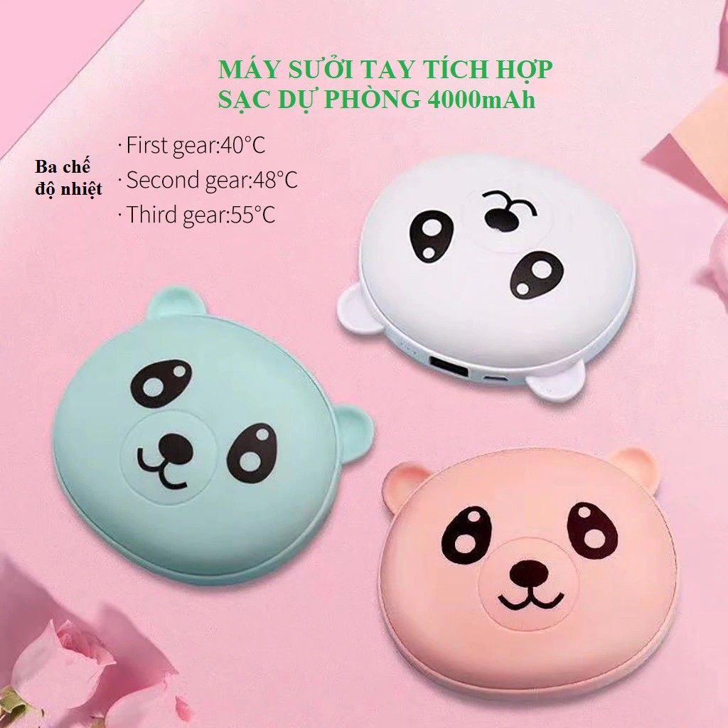 Máy Sưởi Mini Cầm Tay Kiêm Sạc Dự Phòng Hình Thú Dễ Thương 4000mAh