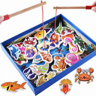 Đồ chơi bộ câu cá gỗ nam châm 34 chi tiết cho Bé