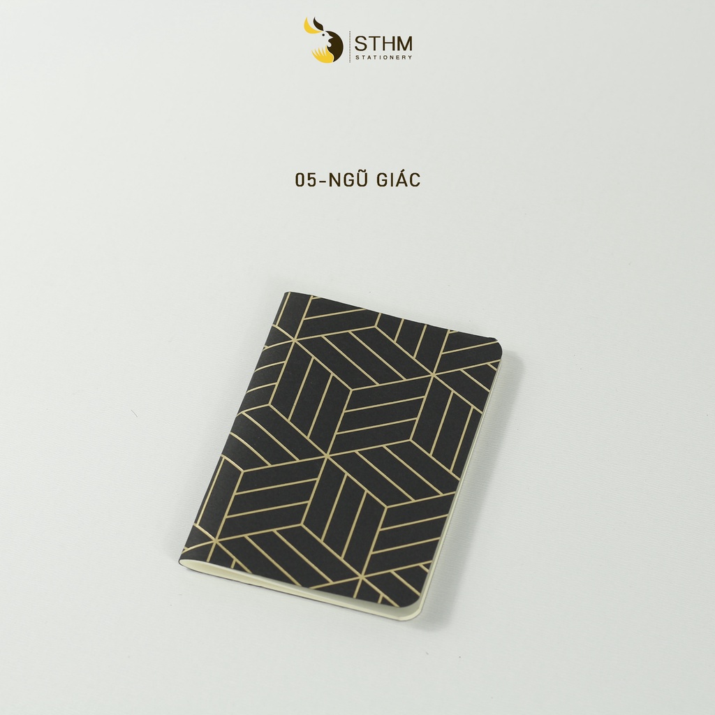 Sổ tay bỏ túi (Pocket notebook) may chỉ giữa - Ruột kem trơn - STHM stationery