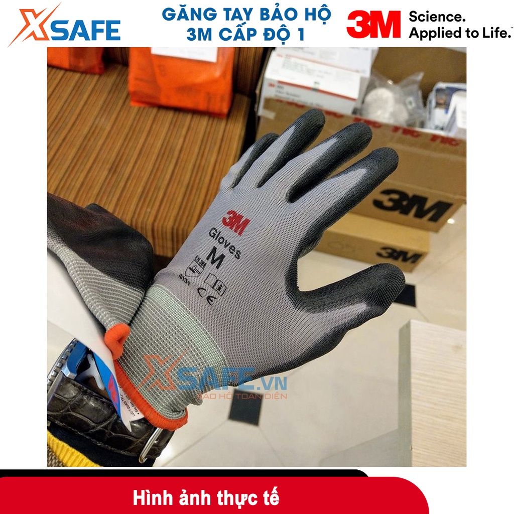 Găng tay lao động 3M cấp độ 1 tiêu chuẩn EN388:4131 bảo hộ an toàn khi làm việc, thao tác chuẩn xác - chính hãng 3M