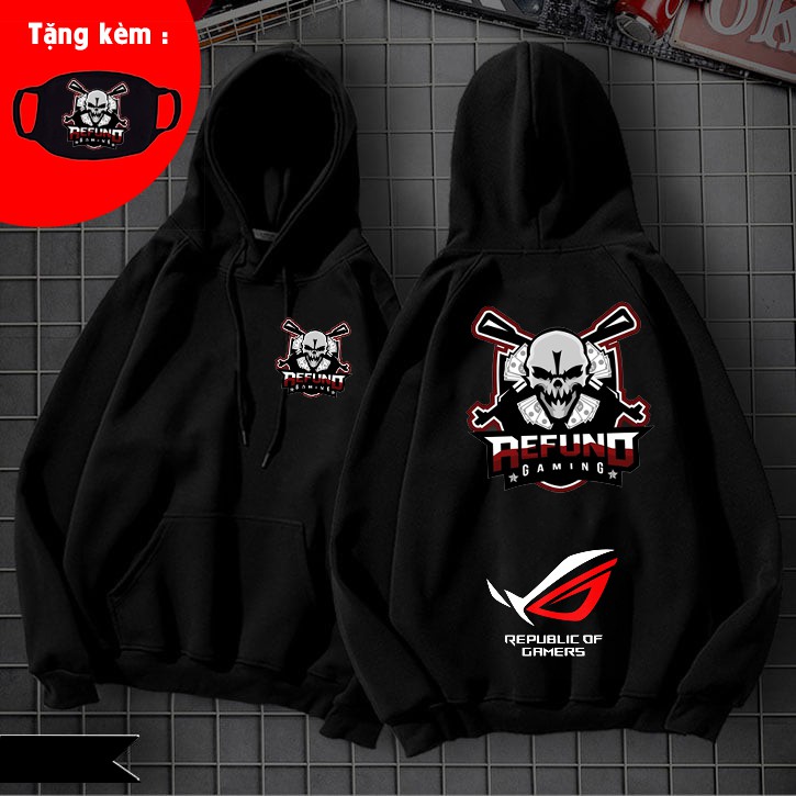 [SIÊU RẺ] HOODIE REFUND GAMING tặng kèm bịt mặt PUBG cực ngầu