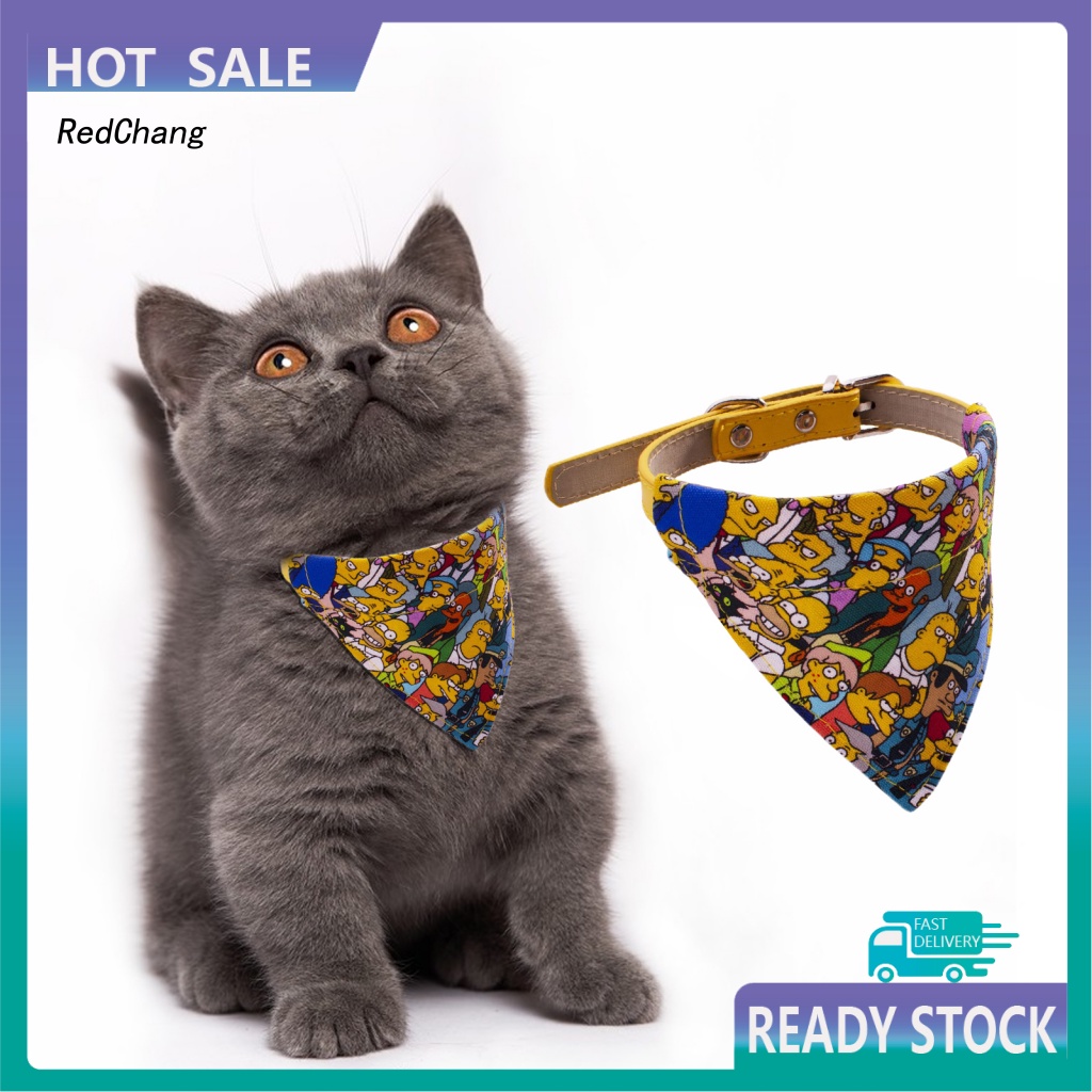 Rc ~ Khăn Choàng Cổ Bandana Hình Tam Giác Siêu Mềm In Họa Tiết Hoạt Hình Quyến Rũ Độc Đáo Cho Thú Cưng