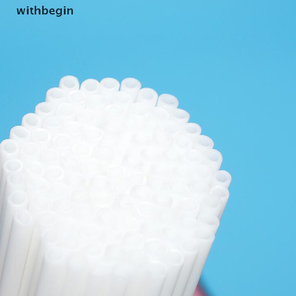 Set 100 Que Nhựa Làm Kẹo Mút Ống Màu Trắng